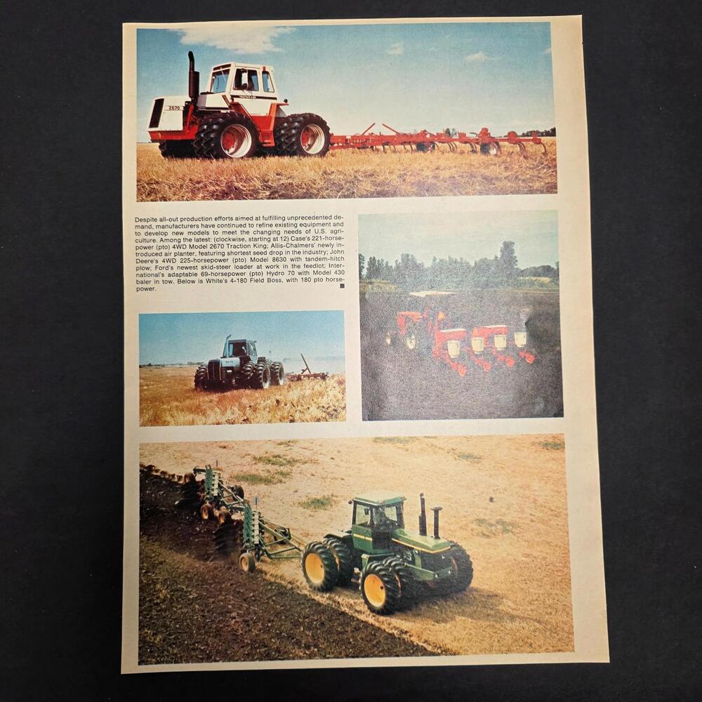 Vintage Farm Tractor & Equipment Magazine Photo Spread – 1970s Big Iron Agricult